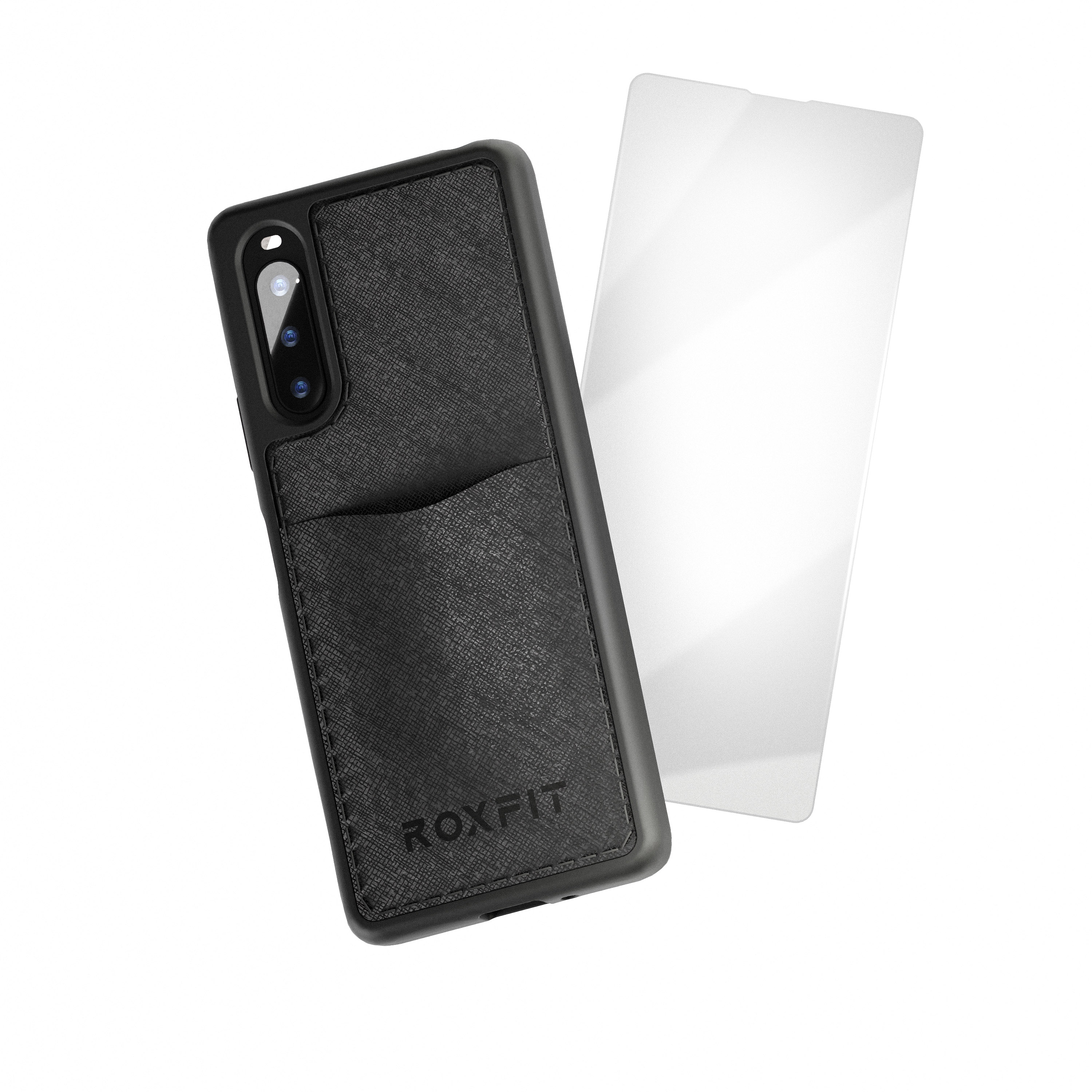 Roxfit Sony Xperia 10 IV 咭片收納手機保護殼連螢幕保護貼 (黑色色)